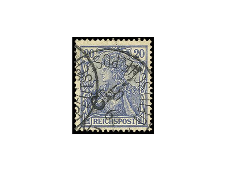 20 Pfg. mit Stempel vom 9.2.01 (Sorte 1), Pracht, sign. Pfenninger (Mi. 1.200,-)
