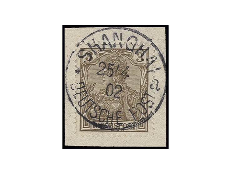 Petschili-Ausgaben: Reichspost 3 Pfg. mit EKr. "SHANGHAI 25/4 02" auf Briefstück, Kabinett, sign. Bothe
