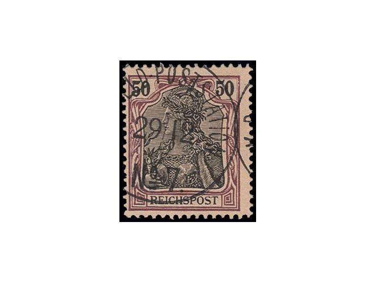 50 Pfg. sauber gestempelt "(K.D. FEL)DPOSTSTATION  29/12", Kabinett, sign. Willmann