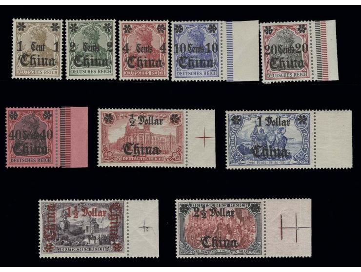1905, 1 C.-2½ $, teils Randstücke, postfrisch, unsigniert, Kabinett ex Dr. Rueger