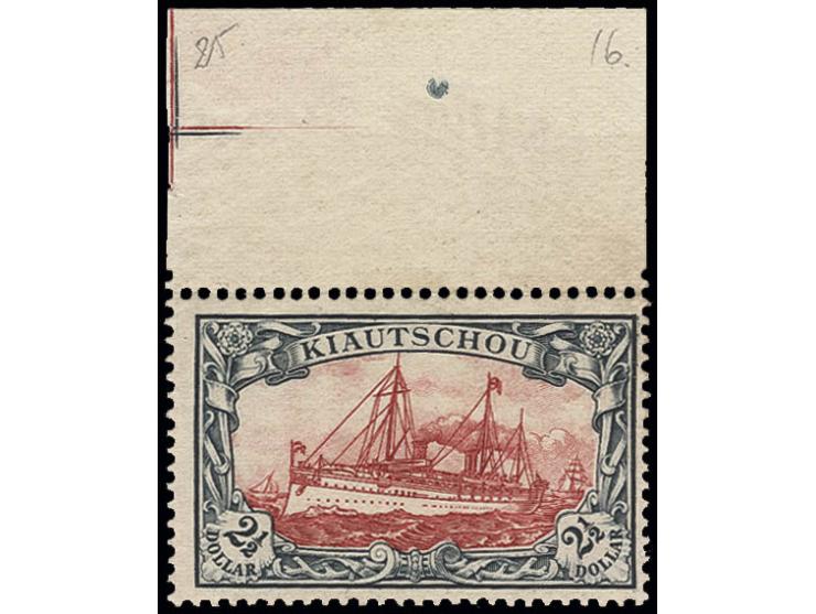 Zähnung B, 2½ $., Oberrandstück mit Passerkreuz, postfrisch, Kabinett, Fotoattest Steuer VÖB ex Dr. Rueger