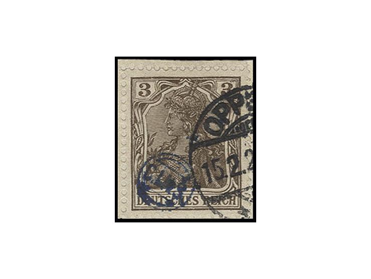 Oberschlesien: Oppelner Notausgabe: 1920, 3 Pfg. mit Stempel auf kleinem Briefstück, Kabinett, Fotoattest Gruber BPP