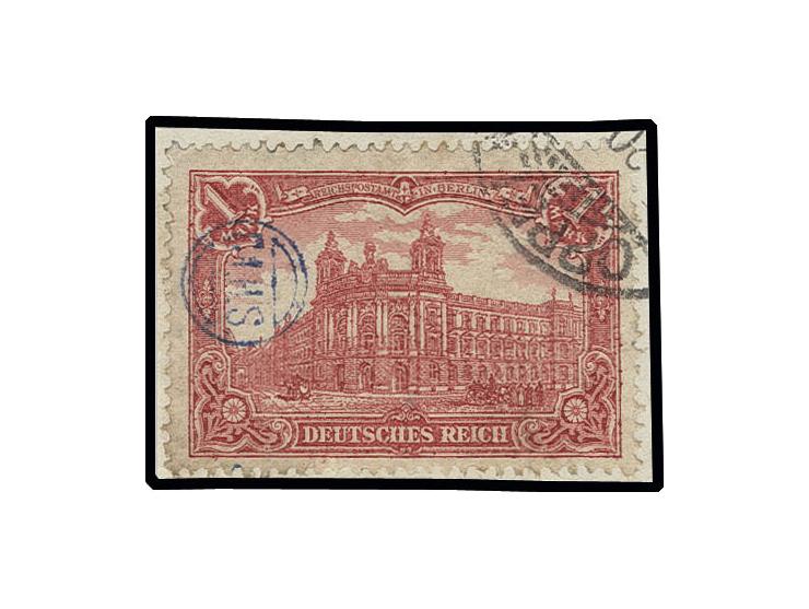 1 M. mit Stempel auf kleinem Briefstück, Pracht, Fotoattest Gruber BPP