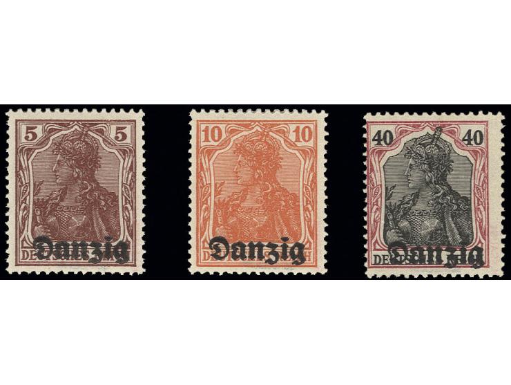 Unverausgabte 5-40 Pfg., postfrisch, Kabinett, u.a. sign. Schüler BPP und Befund/Fotoattest Erdwien BPP, ex Dr. Rueger