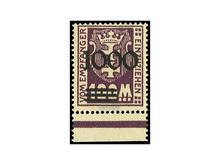 Unverausgabte 1000 auf 100 M., Unterrandstück, postfrisch, Kabinett, sign. Kniep BPP
