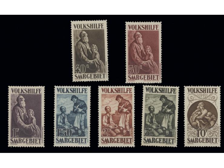 1928, Volkshilfe 40 C.-10 Fr. kpl., ungebraucht, teils postfrisch, Pracht