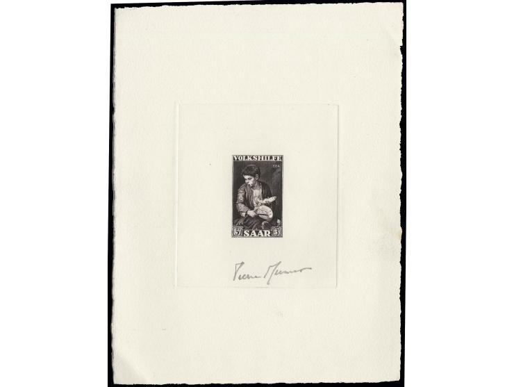  5-15 Fr. kpl. als epreuve d'artist im Blockformat auf Kartonpapier (Hochformat, 2 Stück mit Signatur des Graveuers), 2 Stück