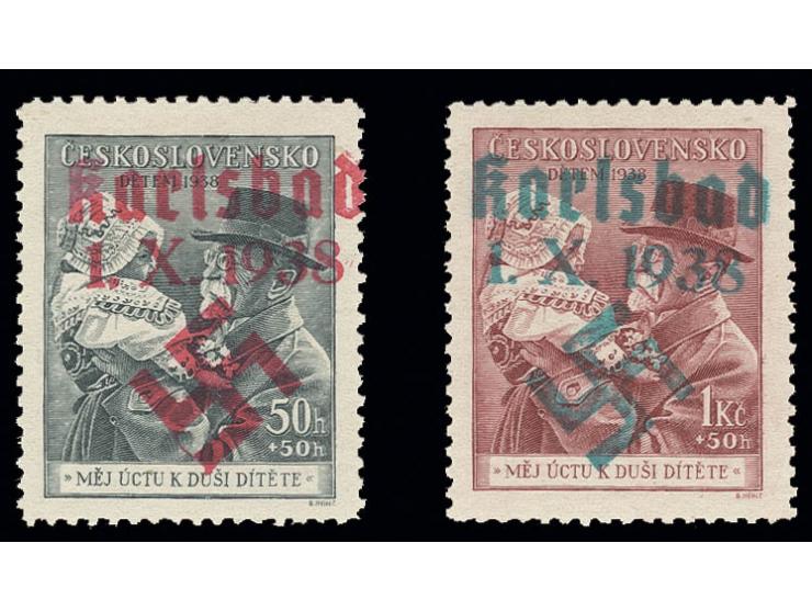 Masaryk mit Kind 50 h. und 1 Kc., sauber ungebraucht, Kabinett, sign. H.E. Sieger und Fotoattest Brunel BPP ex Dr. Rueger