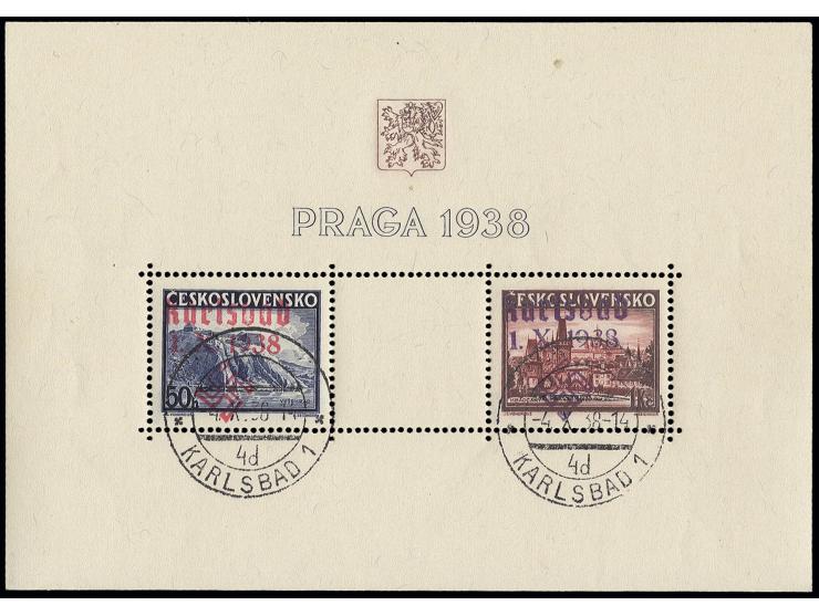 PRAGA-Block, gestempelt, Pracht, sign. Mahr BPP (Mi. 3.500,-)