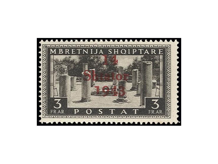 1943, 3 Fr. mit Abart "kurze 1 in 1943", postfrisch, Kabinett, Fotoattest Krischke (Mi. 800,-)