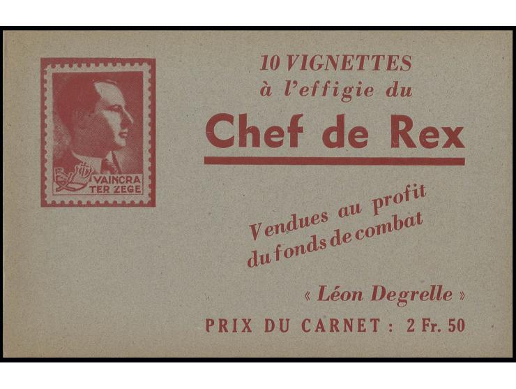 Markenheftchen mit 10 Vignetten Leon Degrelle, postfrisch, Kabinett, selten