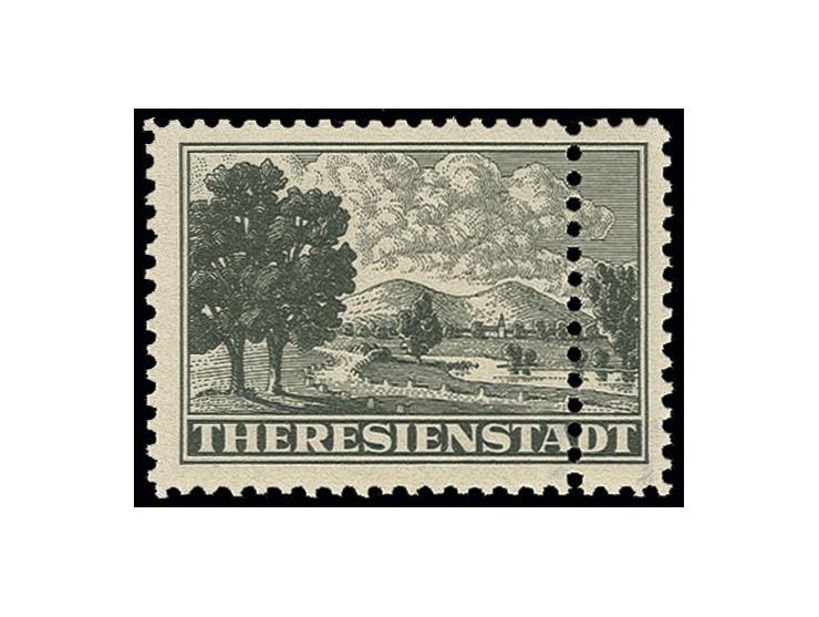 THERESIENSTADT: 1943, Zulassungsmarke, rechts mit zusätzlicher Zähnungsreihe, postfrisch, Kabinett, sign. Gilbert