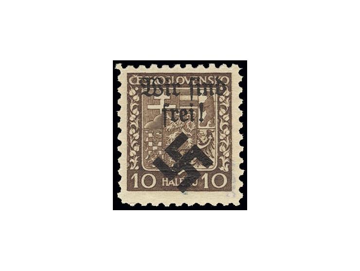 MÄHRISCH-OSTRAU: 1939, 10 H. auf Pergamentpapier, postfrisch, sign. Dr. Dub und Befund Brunel BPP ex Dr. Rueger