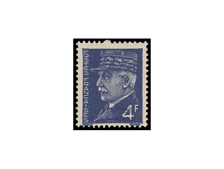4 Fr. mit doppeltem Aufdruck (1x sehr schwach), postfrisch, Kabinett, unsigniert mit Fotoattest Herbst