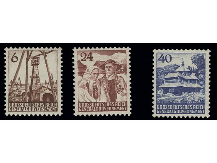 1944, Unverausgabte 6-40 Gr. kpl., postfrisch, tadellos, Fotoattest Jungjohann BPP (Mi. 1.700,-)