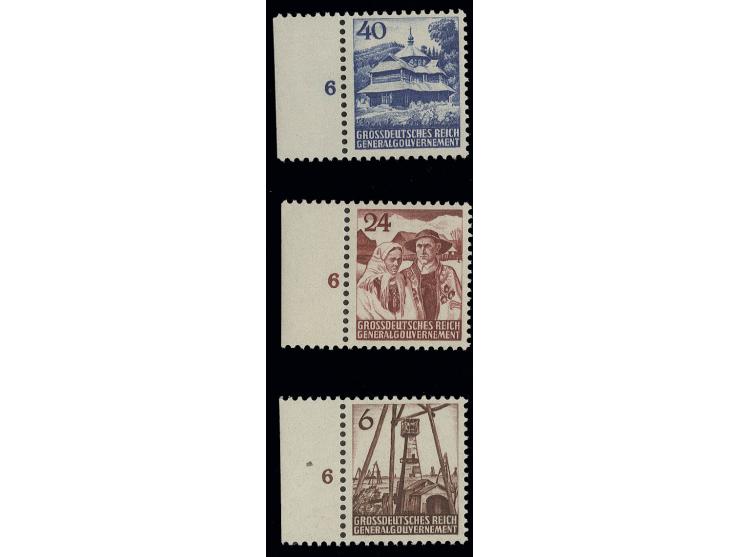 6-40 Gr. kpl., einheitlich mit linkem Rand und Reihenzähler "6", postfrisch, Kabinett (Mi. 1.700,-)