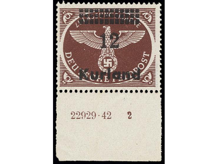 12 Pfg. gezähnt, Unterrandstück mit HAN "22929 . 42 2", postfrisch bzw. im Unterrand kleine Anhaftungen, sign. van Loo BPP, P