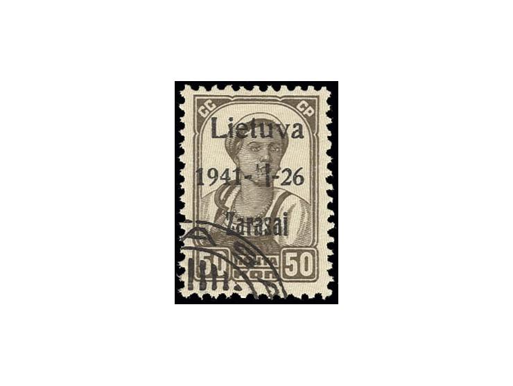 50 K. mit Aufdruckfehler "1941-I-26" (statt 1941-VI-26), gestempelt, Kabinett, sign. Krischke BPP und Klein BPP (Mi. 1200,-)