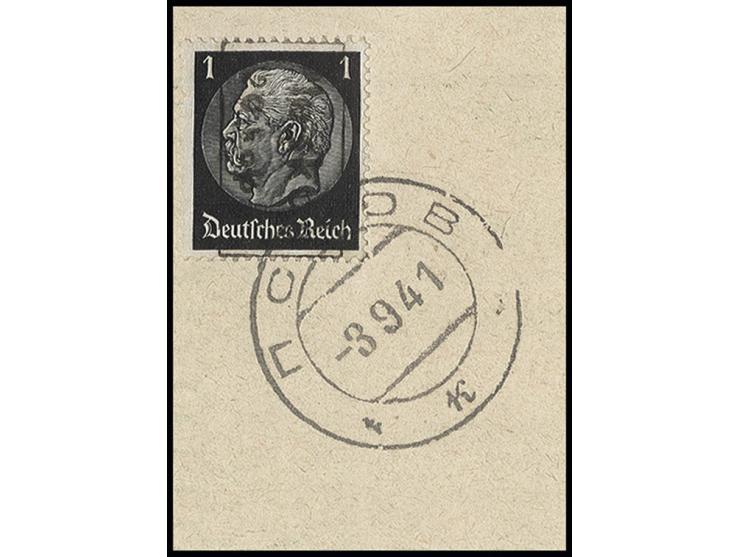 Aufdruck schwarz: 20 Kop. auf 1 Pfg.mit Stempel "PSKOW -3 9 41" auf Briefstück, Kabinett, Fotoattest Zirath BPP