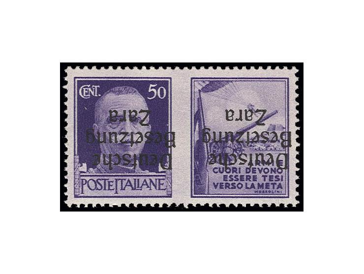 50 C. Artillerie mit kopfstehendem Aufdruck in Type I, postfrisch, Kabinett, u.a. sign. Ludin und Fotoattest Krischke ex Dr. 