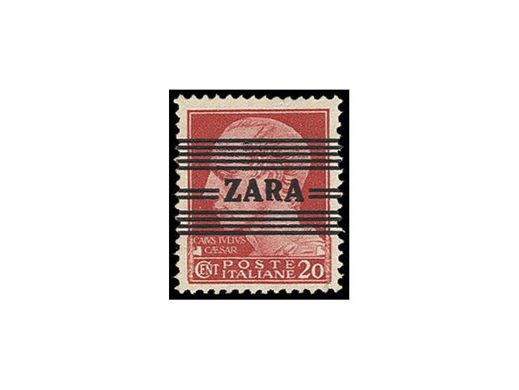 Probedruck 20 C. mit Linien-Aufdruck "ZARA", ungebraucht in tadelloser Erhaltung, u.a. sign. Ludin sowie Fotoattest Krischke 