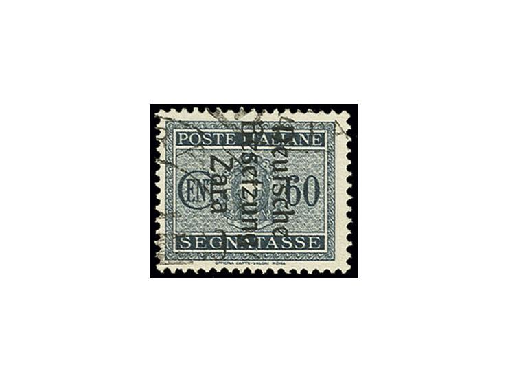 60 C. mit Aufdruckabart "unten offenes D in Deutsche", gestempelt, eine seltene Marke mit einer Auflage von nur 10 Stück, sig