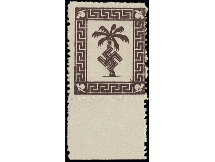 dito, postfrisch vom Unterrand, oben üblich rauhe Zähnung, u.a. signiert Volz mit Attest des Vereins für Briefmarkenkunde Mai