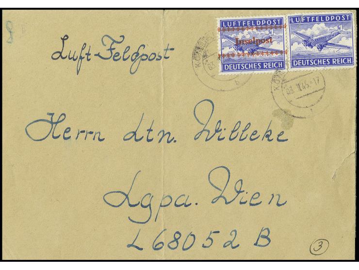 gezähnt: mit Luftpost-Zulassungsmarke gezähnt ohne Aufdruck auf Brief von "KÖNIGSLUTTER 3.1." an die Feldpostnummer "68052 B"