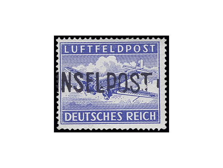 1945, Insel Leros gezähnt, Aufdruck in schwarzblauviolett (Type IV), kleine Druckspur im Markenpapier kaum sichtbar, sonst ei