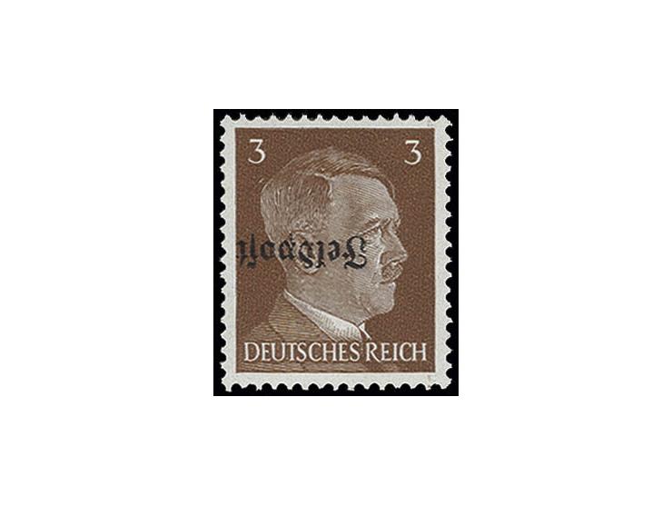 OSTPREUSSEN-FELDPOST: 1945, Ruhrkessel 3 Pfg. mit kopfstehendem Aufdruck, postfrisch, Kabinett, Fotoattest Müller BPP (Mi. 90