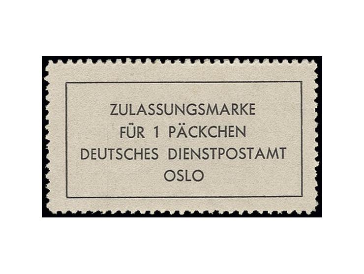 Oslo-Päckchenmarke, sehr gut zentriert und gut gezähnt, postfrisch, unsigniert, Fotoattest Pickenpack ex Dr. Rueger