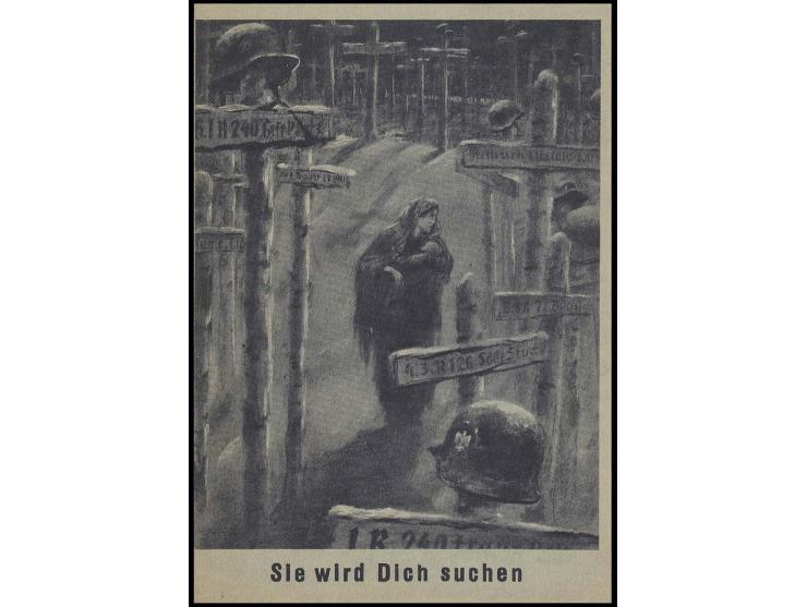 Propagandakarte mit Wertzeicheneindruck 6 Pfg. "Sie wird Dich suchen", ungebraucht, Fotoattest Zirath