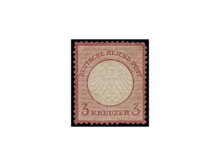 3 Kr. karmin, sehr gut geprägt, sehr gut zentriert sowie normal gezähnt, postfrisch, geringfügiger Gummibug und eine leichte 
