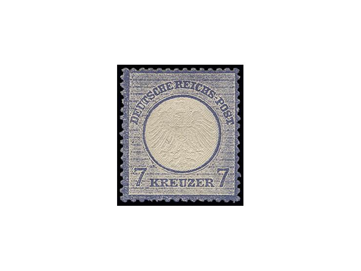 7 Kr. blau, farbfrisch und gut zentriert mit deutlicher Prägung und guter Zähnung, ungebraucht mit vollständiger Originalgumm