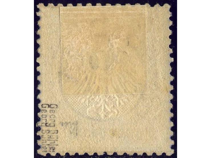 7 Kr. blau, farbfrisch und gut zentriert mit deutlicher Prägung und guter Zähnung, ungebraucht mit vollständiger Originalgumm