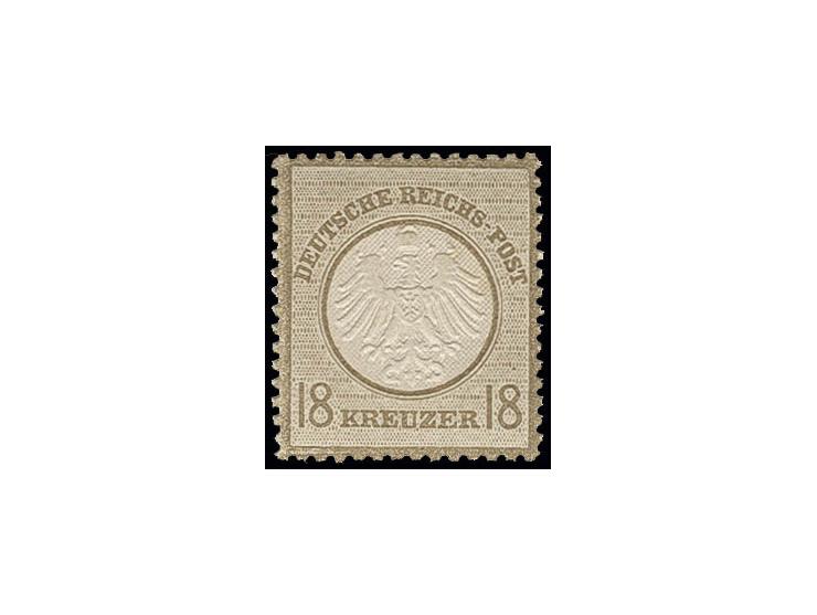 18 Kr. ockerbraun, postfrisch, besonders tief geprägt, gut zentriert und gezähnt mit leichter Tönung, Kabinett, Fotoattest So