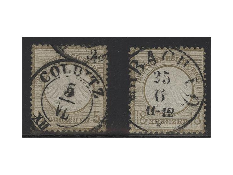 18 Kr. ockerbraun, farbfrisch in einwandfreier Erhaltung mit zentrisch sauber aufgesetztem Taxis-EKr. "ERBACH i. O. 25 6", Ka