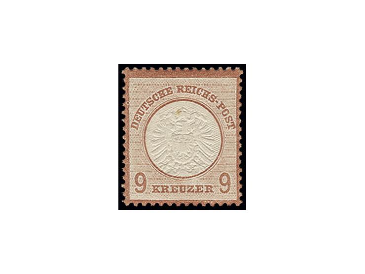 9 Kr. rotbraun, farbfrisches, postfrisches Kabinett-Stück mit guter Prägung und einwandfreier Zähnung, unsigniert mit Fotoatt