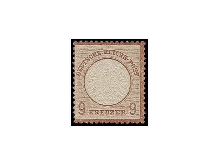 9 Kr. rötlichbraun mit Plattenfehler "Kerbe im Kreis unter TS in DEUTSCHE", ungebraucht, Pracht, Fotobefund Sommer BPP (Mi. 9