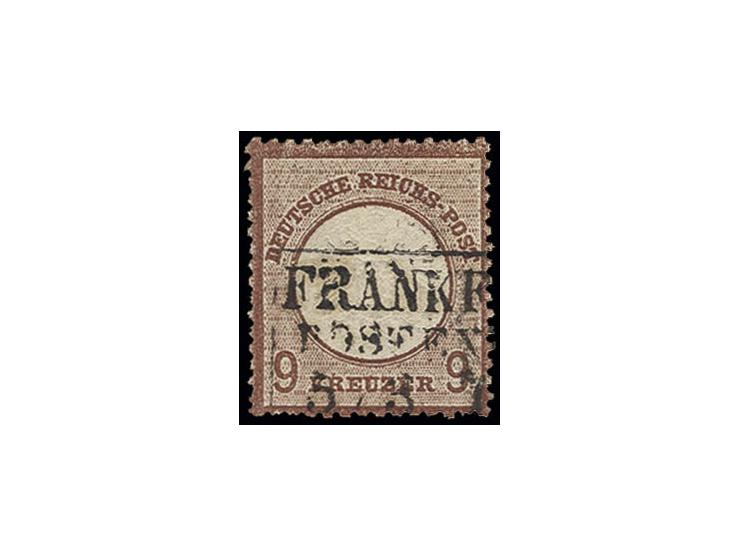 9 Kr. rotbraun, sauber gestempelt, wie üblich, teils etwas uneben gezähnt, Fotoattest Sommer BPP (Mi. 650,-)