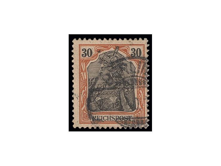 30 Pfg. mit Plattenfehler "R oben schräg abgeschnitten", gestempelt, Pracht, sign. Jäschke BPP (Mi. 350,-)