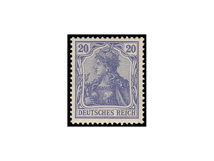 1905/13, Friedensdruck: 20 Pfg. helllilaultramarin, postfrisch, Kabinett, sign. Zenker BPP sowie Fotoattest Jäschke BPP
