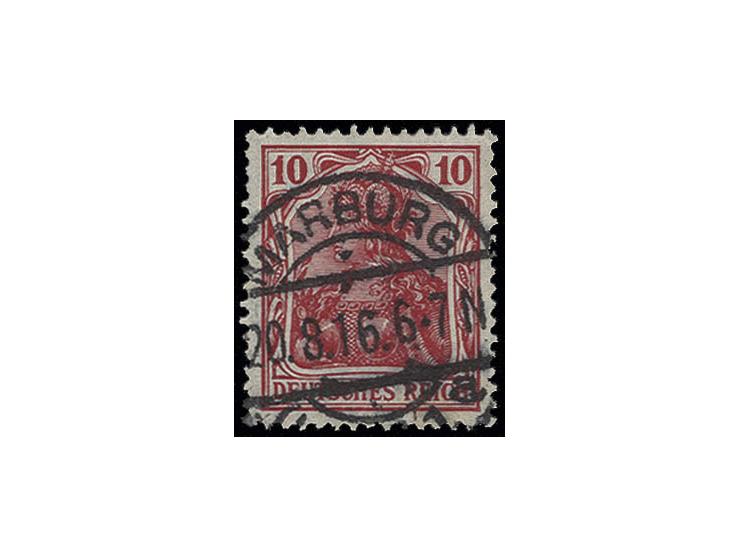 10 Pfg. lilarot, gestempelt "MARBURG 20.8.16", Pracht, signiert und Fotoattest Jäschke BPP (Mi. 3.000,-)