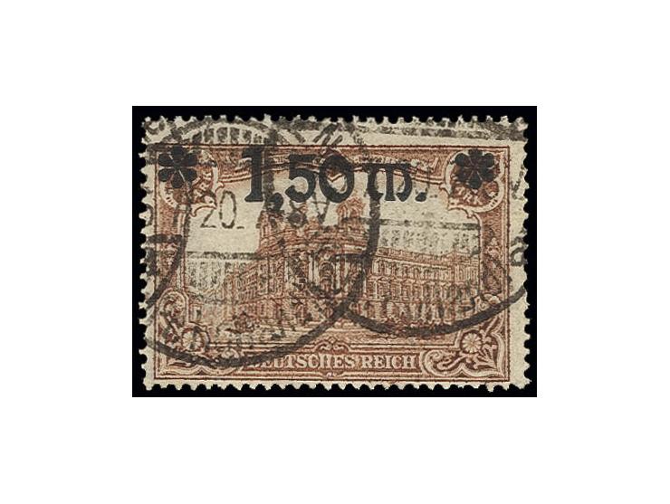 1,50 M. mit Abart "1 mit breitem Kopf", sauber gestempelt, Kabinett, sign. Bechtold BPP und Infla (Mi. 380,-)