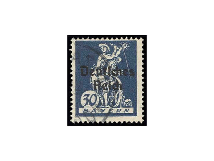 30 Pfg. mit Plattensprung rechts neben Bavaria, gestempelt, sign. Peschl und Infla (Mi. 450,-)