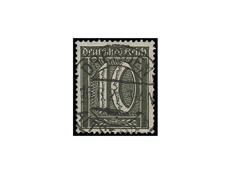 1921, Arbeiter und Ziffern mit Wz. Rauten: 10 Pfg. schwarzoliv, zentrisch gestempelt "DRESDEN 16.6.23", Kabinett, Fotobefund 