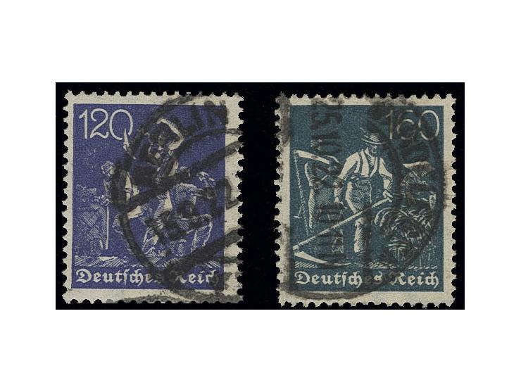 120 und 160 Pfg. gestempelt, tadellos, sign. Infla (Mi. 360,-)