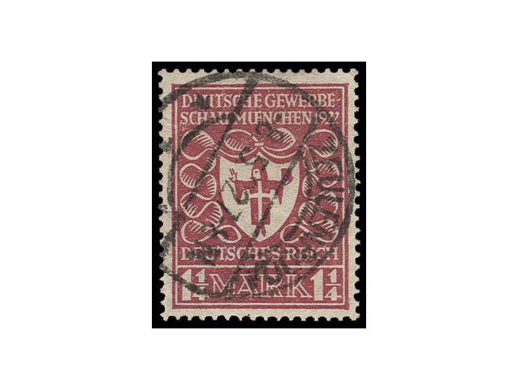 1922, Gewerbeschau München 1¼ M. helllilarosa, sauber gestempelt "ZEULENRODA 8.5.22", Kabinett, sign. Infla PE (Mi. 400,-)