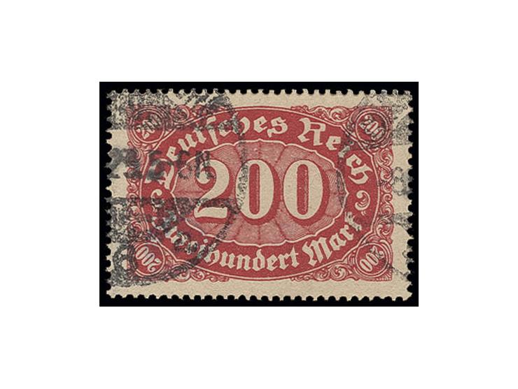 Ziffer mit Wz. Waffeln: 200 M. mit Plattenfehler "s von Deutsches unten mit Haken", gestempelt, Pracht, sign. Peschl und Infl