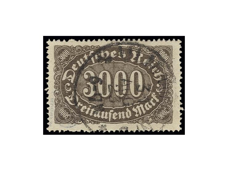 3000 M. schwarzbraun, gestempelt, Pracht, sign. Oechsner BPP und Infla (Mi. 400,-)